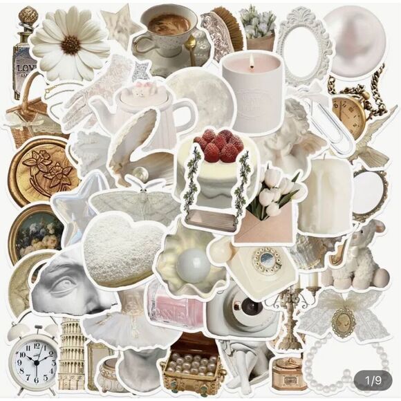 White Variety stickers 50ct‎ - Picture 1 of 1